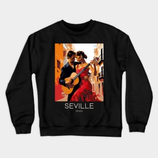 A Pop Art Travel Print of Seville - Spain Crewneck Sweatshirt